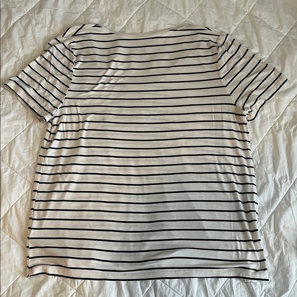 a new day Black and White Striped Scoop Neck Tee - Picture 6 of 6
